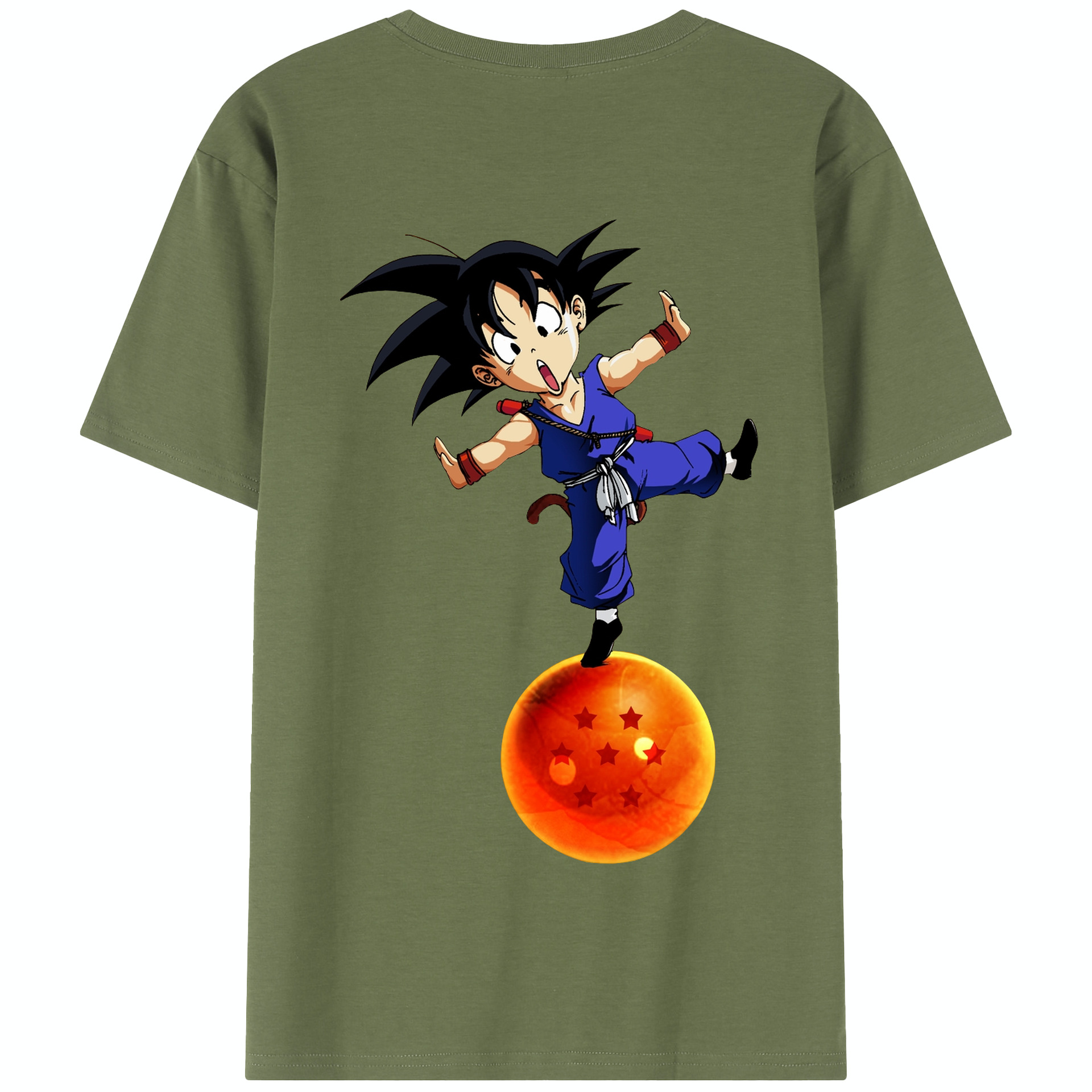 （画像用） ドラゴンボール 孫悟空（そん ごくう）Son Goku カカロット DRAGON BALL Kakarotto 綿100％半袖Tシャツ（背面プリント）
